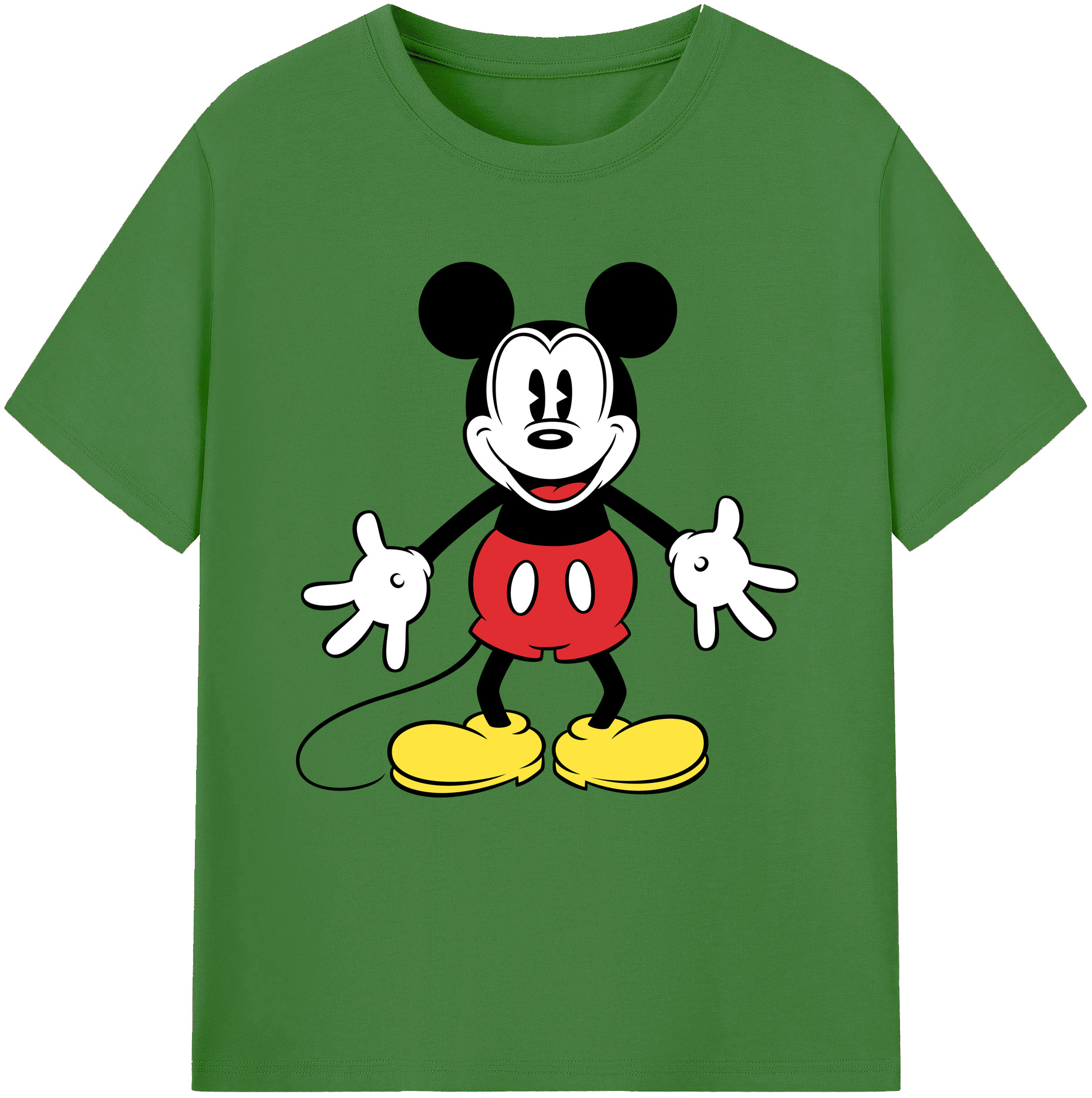 （画像用） ミッキーマウス Mickey Mouse レディースカジュアルプリントTシャツ（綿100％）